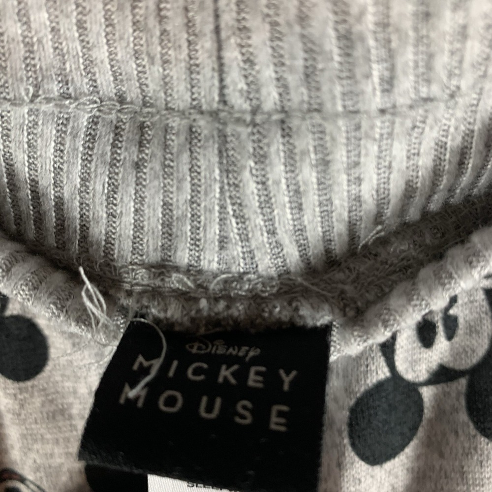 Disney Mickey Mouse Women's Pajama Pants M PJ Jogger Gray Black Sleepwear Lounge - Picture 6 of 11
